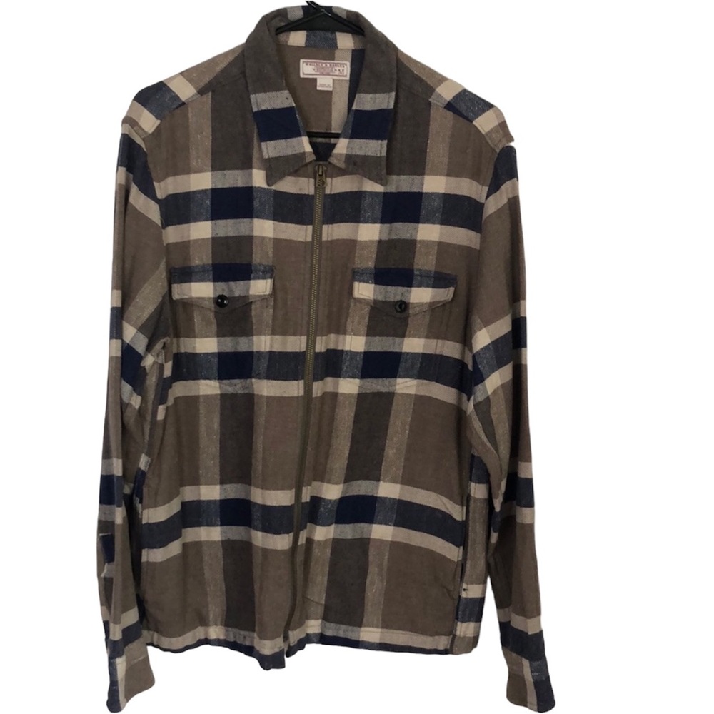 JCREW WALLACE & BARNES  Zip front twill work shirt / shirt jacket size MEDIUM
